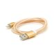 Магнітний кабель USB 2.0 / Micro, 1m, 2А, індикатор заряду, тканинна оплетка, знімач, Gold, Blister ( під наконечник 8751 ) YT-MCFB-M/G фото 2