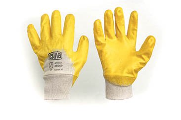 Перчатки с нитриловым покрытием р10 (желтые без хеддера) СИЛА 481209 фото