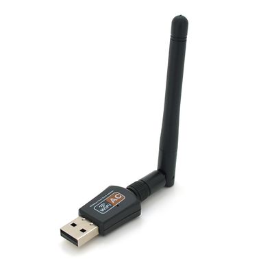 Бездротовий мережний адаптер Wi-Fi-USB Merlion LV-UAC08, RTL8811CU, з антеною 20см, 802.11 a/b/g/n, 600MB, 2.4 GHz, Blister Q50 22736 фото