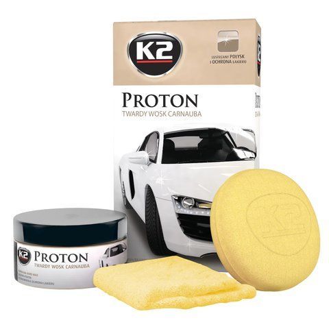 Поліроль восковий для кузова K2 Proton з губкою та ганчіркою 200 г (G040) G040 фото товара