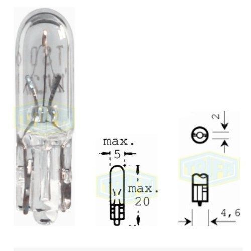 Лампа автомобільна з клиновидним цоколем Trifa 12V 1,5W W 2x4,6d (01707) 01707 фото товару