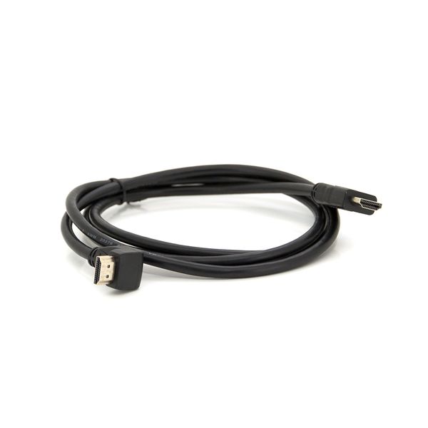 Кабель Merlion HDMI-HDMI 1,5m, v1.4, OD- 7.5mm, круглий Black, коннектор Black 90°кутовий YT-HDMI(M)/(M)HS-1.5m-90° фото