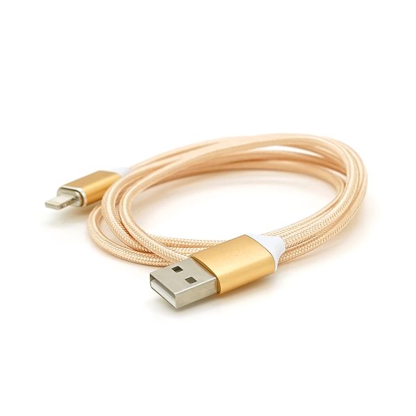 Магнітний кабель USB 2.0 / Lighting, 1m, 2А, індикатор заряду, тканинна оплетка, знімач, Gold, Blister ( під наконечник 1938 ) YT-MCFB-L/G фото