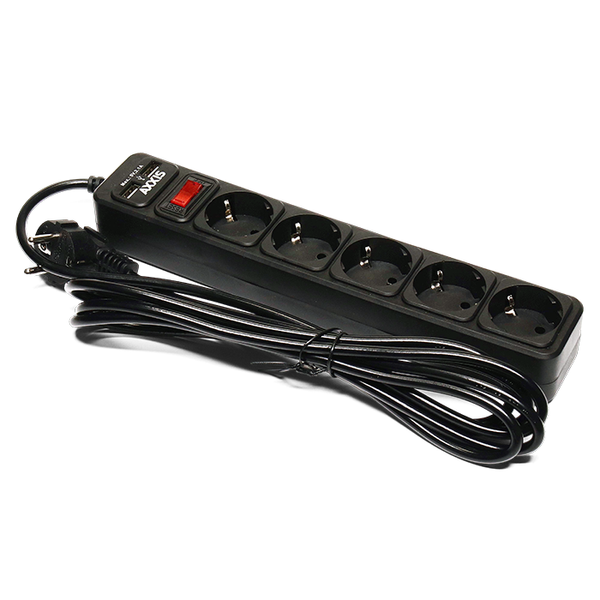 Сетевой фильтр удлинитель Axxis с USB2 Optima Base 5 3 м 3х0,75 кв. м Black (ax-1268) ax-1268 фото товара