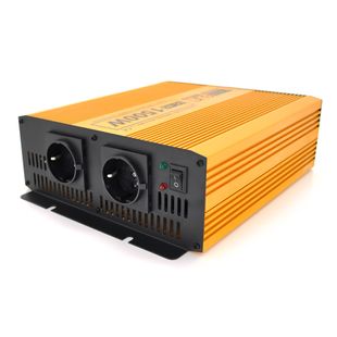 Інвертор напруги Mexxsun MXSPSW-1500, 12V/220V, 1500W з правільною синусоїдою, 2 Shuko, клемні дроти, Q4 MXSPSW-1500-12S фото