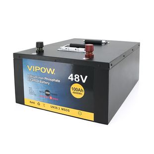 Акумуляторна батарея Vipow LiFePO4 51,2V 100Ah з вбудованою ВМS платою 80A (310*350*390) LiFePO4512-100/80 фото