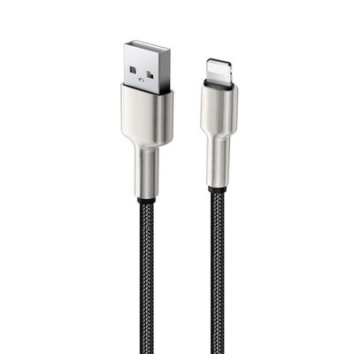 Кабель ColorWay USB - Lightning (M/M), metal head, 2.4 А, 1 м, Black (CW-CBUL046-BK) CW-CBUL046-BK фото