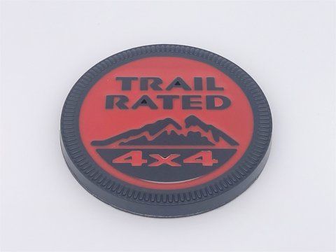 Емблема-шильдик напис 4x4 Trail Rated Jeep black 55157 318AB (Трейл Рейтед Червоно-чорна) Grand Cherokee WK2 je035 фото товару