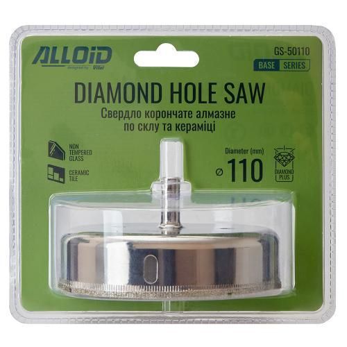 Alloid Base. Сверло корончатое алмазное по стеклу и керамике 110мм GS-50110 фото товара