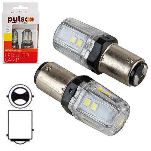 Лампа PULSO/габаритні/LED 1157/BA15s/12SMD-2835/9-36v/550/100lm (LP-66157W) LP-66157W фото товару
