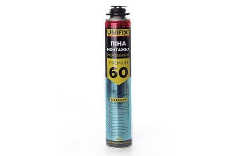 Пена монтажная профессиональная всесезонная Premium 60л 750мл UNIFIX 951235 фото товара