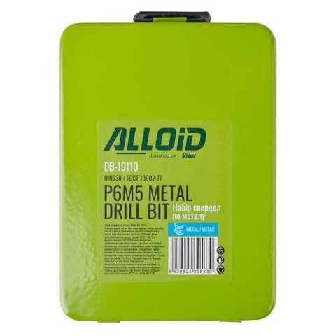 Alloid. Набор сверл по металлу 1-10мм 19ед. Р6М5 (DB-19110) DB-19110 фото товара
