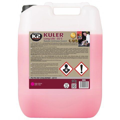 Рідина охолоджуюча K2 Kuler Long Life -35 &deg;C G13 рожева 20кг (W406R) W406R фото товара