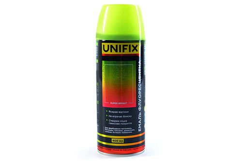Емаль флуоресцентна акрилова жовтий 400мл UNIFIX 951061 фото