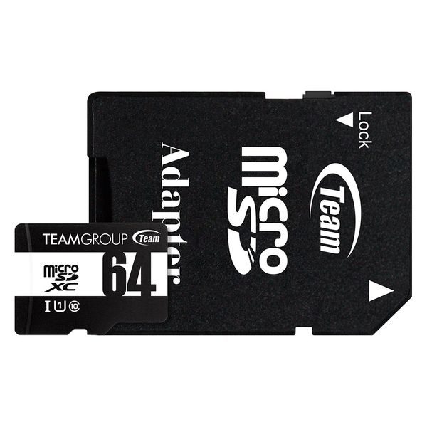 Карта пам`ятi MicroSDHC 64GB UHS-I Class 10 Team Black + SD-adapter (TUSDX64GCL10U03) TUSDX64GCL10U03 фото