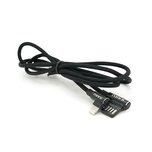 Кабель iKAKU KSC-028 JINDIAN charging data cable for iphone, Black, довжина 1м, 2.4A, BOX KSC-028-B-L фото