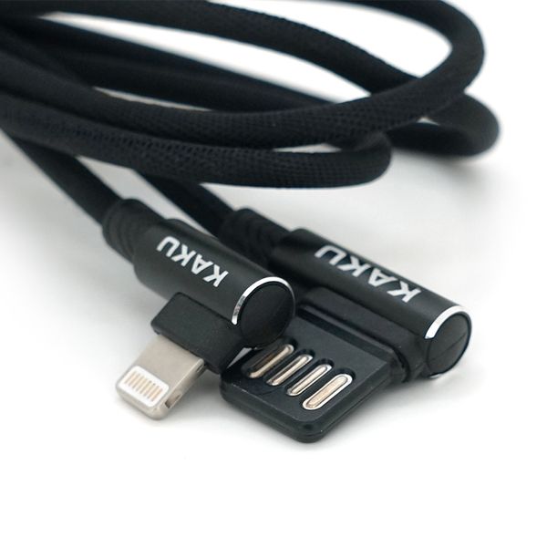 Кабель iKAKU KSC-028 JINDIAN charging data cable for iphone, Black, довжина 1м, 2.4A, BOX KSC-028-B-L фото