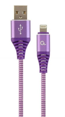Кабель Cablexpert USB - Lightning, преміум (M/M), 1 м, фіолетовий (CC-USB2B-AMLM-1M-PW) CC-USB2B-AMLM-1M-PW фото