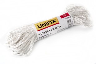 Мотузка в'язана 4мм, 15м біла UNIFIX 699613 фото