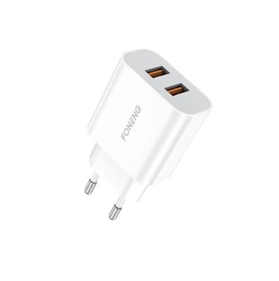 Мережевий зарядний пристрій Foneng EU45 Dual USB Charger (2USBх2.4A) White (EU45-CH-TC) + кабель USB Type C EU45-CH-TC фото