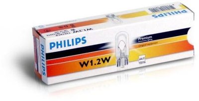 Лампа розжарювання W1,2W12V 1,2W W 2X4,6d (вир-во Philips) 12516CP фото