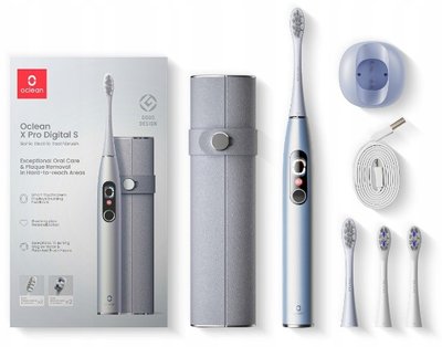 Умная зубная электрощетка Oclean X Pro Digital Set Electric Toothbrush Glamour Silver (6970810552584) 6970810552584 фото