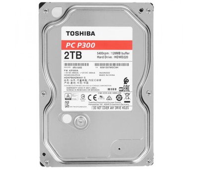 Накопичувач HDD SATA 2.0TB Toshiba P300 5400rpm 128MB (HDWD220UZSVA) HDWD220UZSVA фото