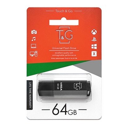 Флеш-накопичувач USB 64GB T&G 121 Vega Series Black (TG121-64GBBK) TG121-64GBBK фото