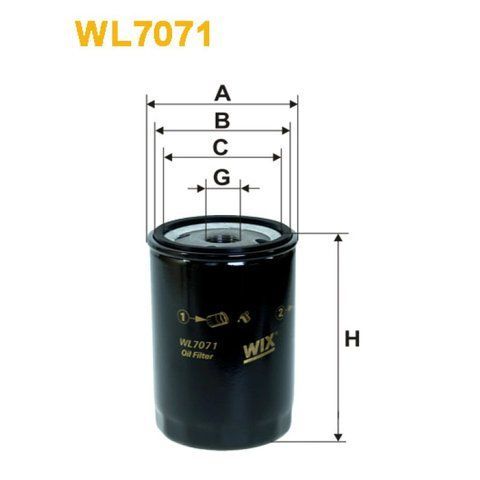 Фільтр оливи Audi; Desta; Jaguar; Linde; Seat; Volkswagen Wix Filters (WL7071-12) WL7071-12 фото товару