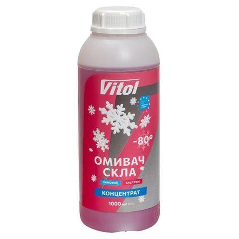 Омивач скла зимовий концентрат VITOL "-80" Bubble Gum 1л VITOL-WWFC-80BG1 фото товару