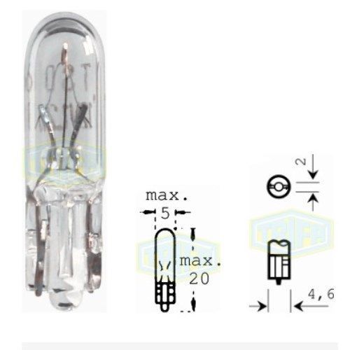 Лампа автомобильная с клиновидним цоколем Trifa 12V 2W W 2x4,6d (01706) 01706 фото товара