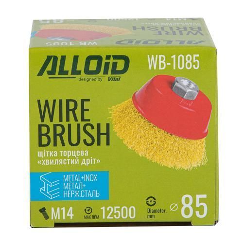 Alloid. Щетка торцевая "витая проволока" 85мм, М14х2 (WB-1085) WB-1085 фото товара