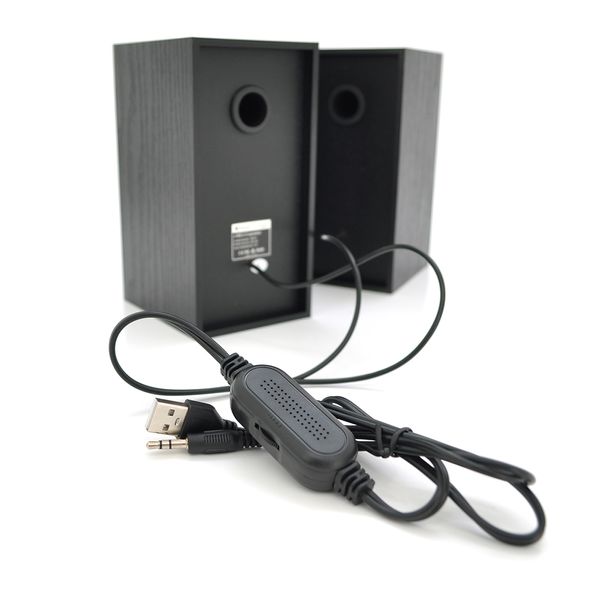 Колонки 2.0 Kisonli T-004 для ПК і ноутбука, USB + 3.5mm, 2x3W, 20Hz- 20KHz, Black, BOX, Q40 T-004 фото