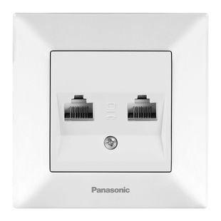 Розетка Panasonic Arkedia Slim комп'ютерна подвійна RJ45 CAT5e, білий WNTC04062WH-UA фото