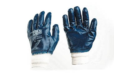 Перчатки с нитриловым покрытием р10 (синие манжет) СИЛА 481205 фото