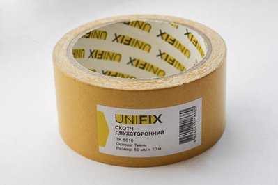 Стрічка клейка двостороння на тканинній основі 50мм*10м UNIFIX TK-5010 фото