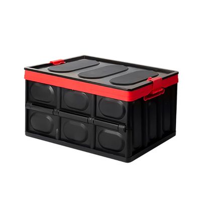 Органайзер пластиковый с крышкой в багажник автомобиля, 520x360х290mm, 56л, Black YT-BY-628B фото