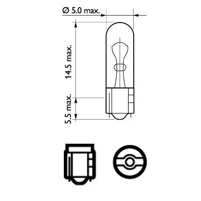 Автолампа Philips W2W 12V 2W W2X4,6D / STANDART / КРАТН. X10 12505CP фото товару
