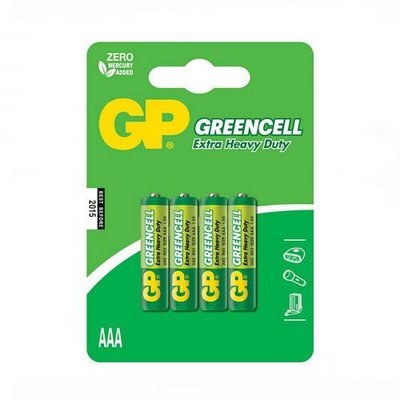 Батарейка GP GREENCELL 1.5V сольова 24G-U4 , R03, ААA (4891199000478) 4891199000478 фото