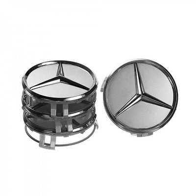 Заглушка колесного диска Mercedes 75x70 серый ABS пластик (4шт.) без кольца 53526 (53526) 53526 фото