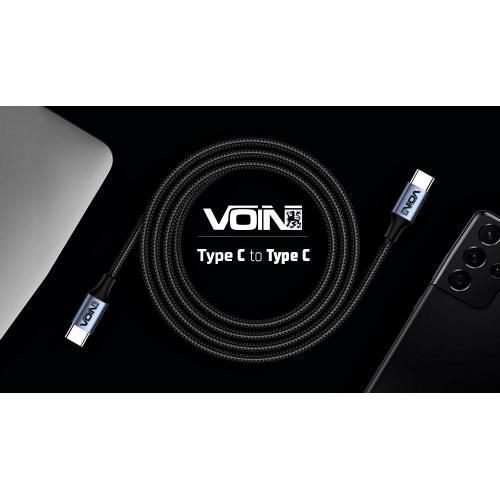 Кабель VOIN VP-3501C B Type C - Type C 5А/20V, QC4.0/PD 1m, black (быстрая зарядка/передача данных) VP-3501C BK фото товара