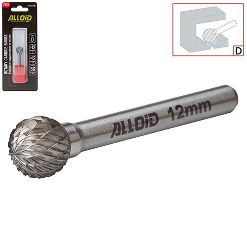 Alloid Pro. Борфреза твердосплавная по металлу, тип D, D-12мм, d-6мм, L-56мм CB-63243D фото товара
