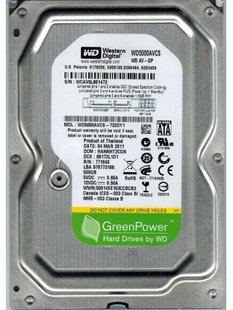 Накопичувач HDD SATA 500GB WD AV-GP 5400rpm 16MB (WD5000AVCS) Refurbished WD5000AVCS_ фото