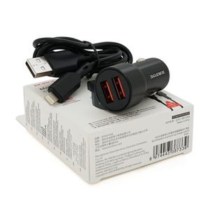 Набір BOROFONE BZ19A АЗУ 2xUSB+ кабель iPhone, 2.4A, 1м, Black, Box BZ19A/IB фото