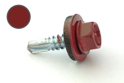 Саморез кровельный 4,8*19 DIN 7504K RAL 3011 по металлу (ящ. 2400шт) (цвет - коричнево-красный) APRO 9R648193011-C фото