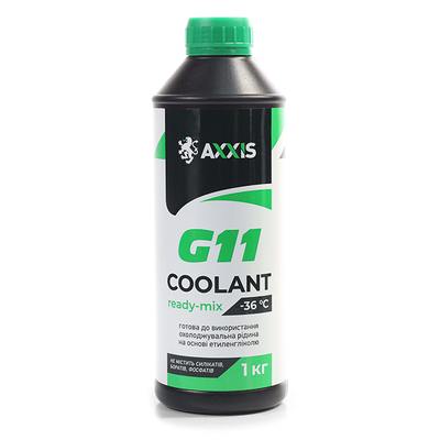 Антифриз Axxis G11 Сoolant Ready-Mix -36°C каністра 1 кг Green (P999-G11Gr RDM1) P999-G11Gr RDM1 фото