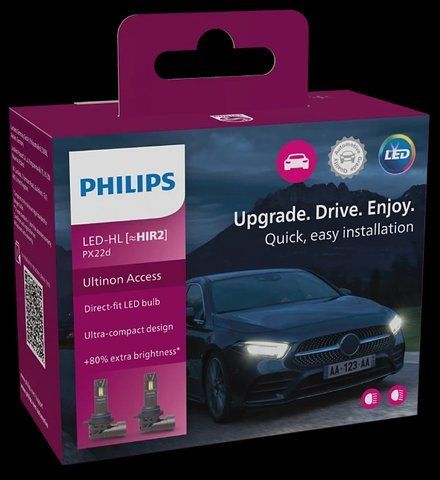 Комплект світлодіодних автоламп HIR2 LED 12V 20W 6000K PX22D / ULTINON ACCESS 2500 / ХОЛОДНЕ БІЛЕ СВІТЛО / 2ШТ. 11012U2500CX фото товару