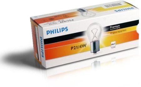 Лампа розжарювання P21/4W 12V 21/4W BAZ15d (вир-во Philips) 12594CP фото товару