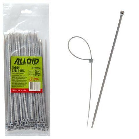 Хомут пластиковый Alloid 3.6 х 200 100шт/уп серый PC-36200 G фото товара
