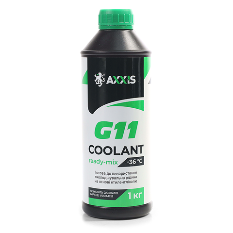 Антифриз Axxis G11 Сoolant Ready-Mix -36&deg;C канистра 1кг Green (P999-G11Gr RDM1) AX-P999-G11Gr RDM1 фото товара